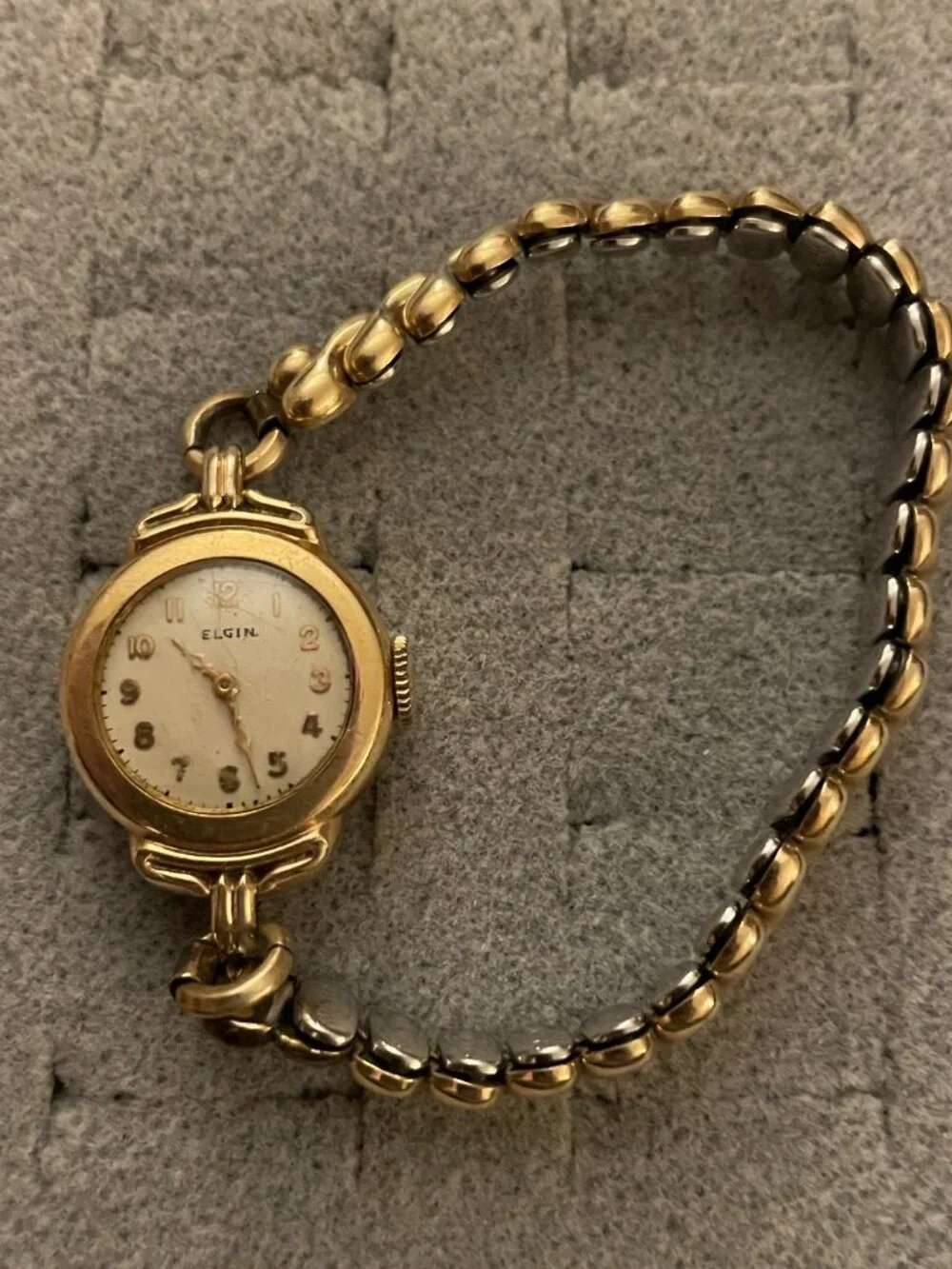 Vintage Gold Watch Elgin 1940s Deco Mid Century 10k Gold Filled Not Working